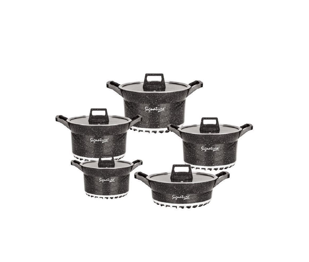 Die Cast Aluminium Cookware Set with Non-stick Coating | Ergonomic Handles |10-pieces | Oven-safe | Various Cooking Methods | Stovetop