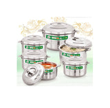 6 Piece Spark Premium Stainless Steel Hotpots Set (1500ml, 2500ml, 3500ml, 5000ml, 7500ml, 10000ml)