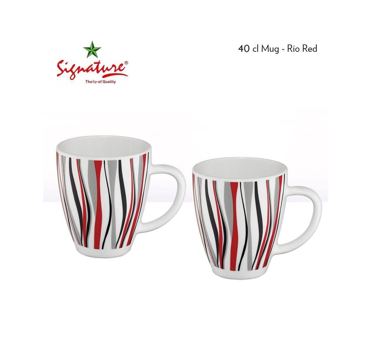 Signature 40 cl Glass Mugs (400ml) - Rio Red | Vibrant and Stylish Mugs for All Beverages