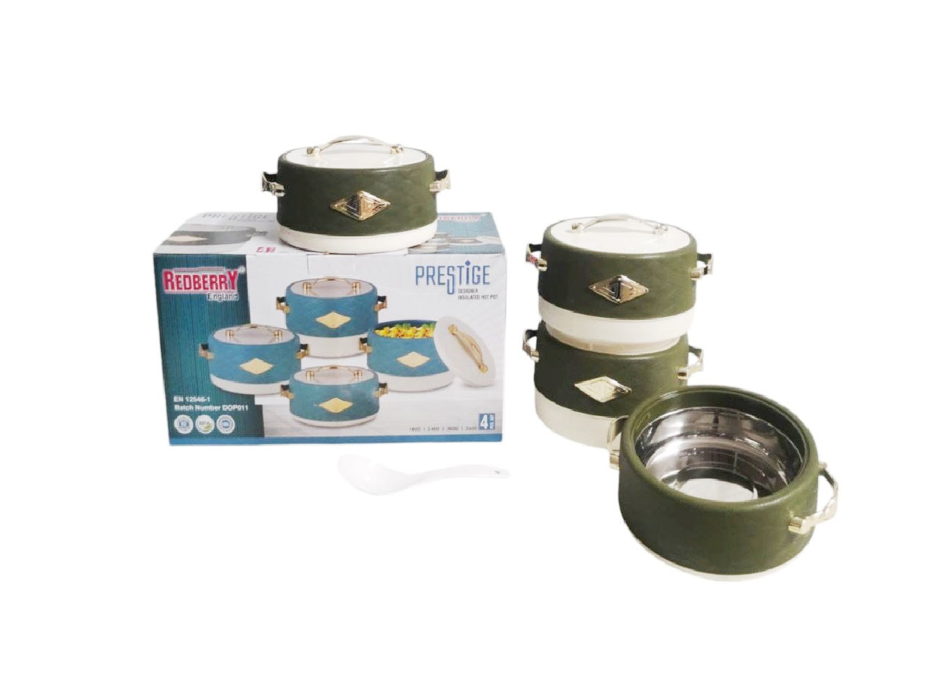 Redberry Premium Range Plastic Designer Hotpot "Prestige" | 4 Piece Set (1800ml, 2400ml, 3000ml, 3600ml)