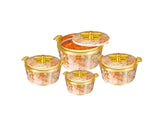 4 Piece Pearl Platina Hotpots Set (700ml, 1000ml, 1500ml, 2500ml) | Available in Blue, Grey, Pink, and Orange