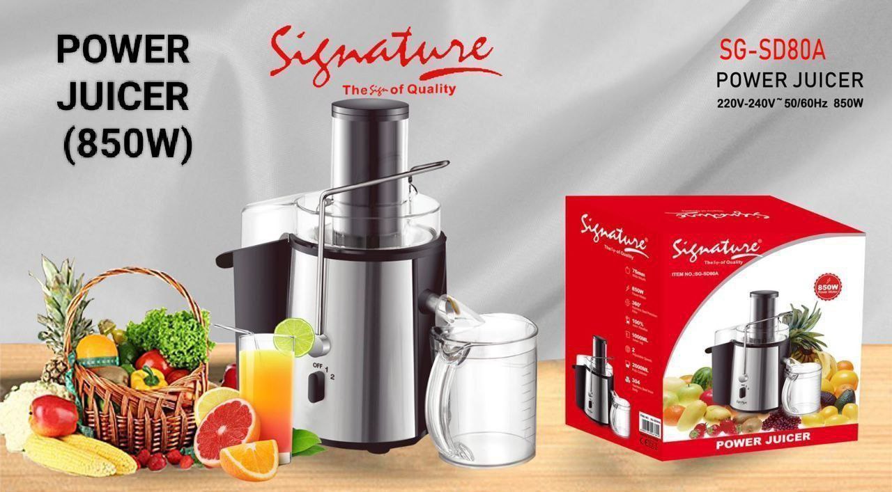 Power Juicer 850W | Stainless Steel Centrifugal Juice Extractor with Large 65mm Feed Chute | High-Speed Juicer for Whole Fruits & Vegetables