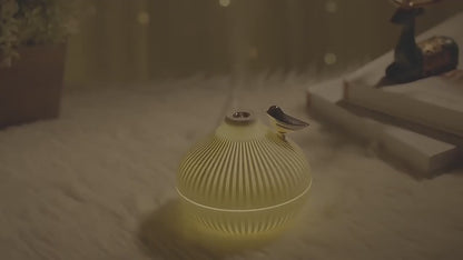 Lark Bird Ultrasonic Portable Air Humidifier Diffuser Maker Atomizer for Home/Office | 330ml USB Rechargeable with Wooden Stand