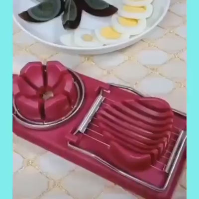 2in1 Fruit & Egg Slicer | Available in Pink, Green, and Maroon | Easy & Efficient Kitchen Tool