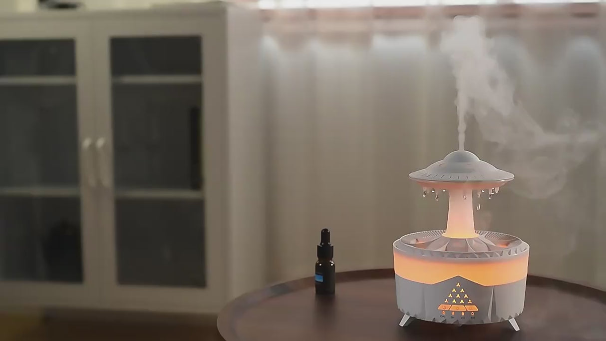 350ml Water Raindrops Ultrasonic Air Humidifier | Handmade Glass Diffuser