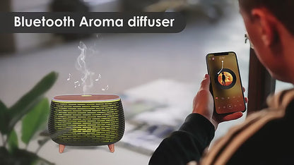 7 Colors Wood Grain Ultrasonic Aromatherapy Diffuser | 400ml Capacity | Remote Control & Night Lamp