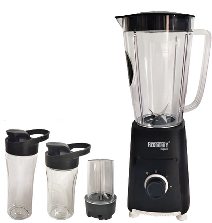 Redberry Stainless Steel Blade 4in1 Blender  1000ml Litre Capacity 300W Motor | Automatic Overheating Protection