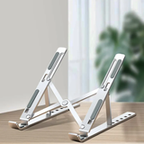 Furaha Finds creative foldable adjustable laptop stand bracket with 7 angles non slip base supports phones tablets and laptops up to 17 inches for ergonomic comfort and stability