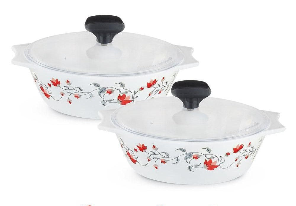 4pcs White Glass Casserole Set (Pentas)