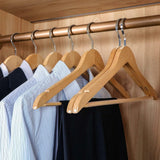 5 Piece Wooden Hangers  Space Saving Clothes & Pants Organizer